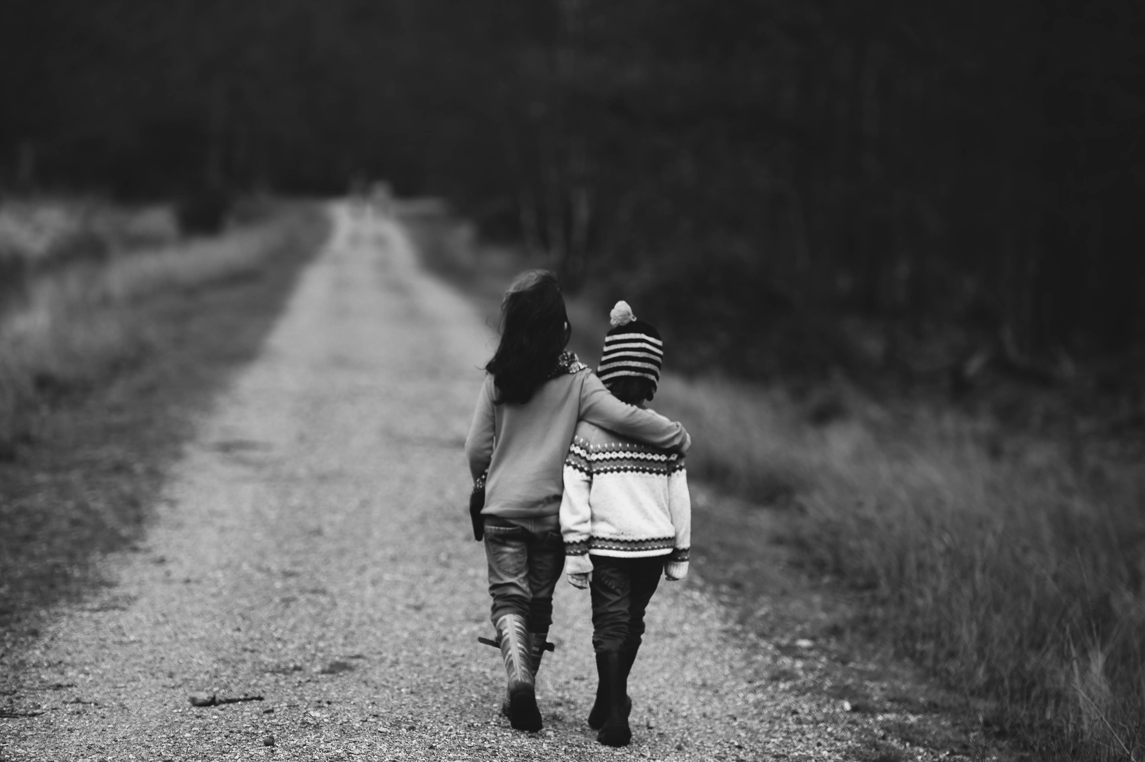 Children Walking on the Road